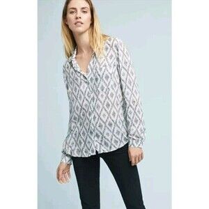 Cloth And Stone Ravenna Large Women Button Up Blouse White Black